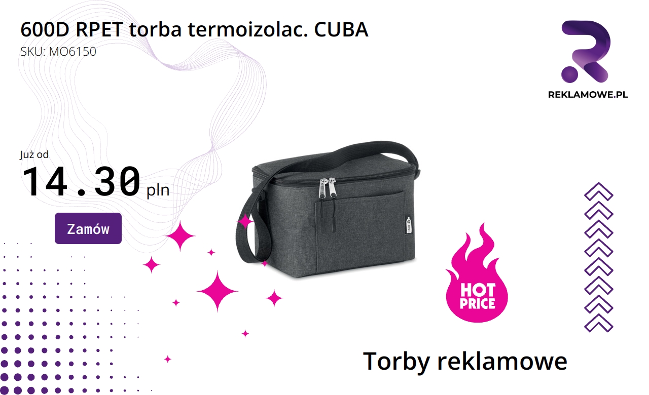 Torba termoizolacyjna CUBA wykonana z materiału RPET 600D