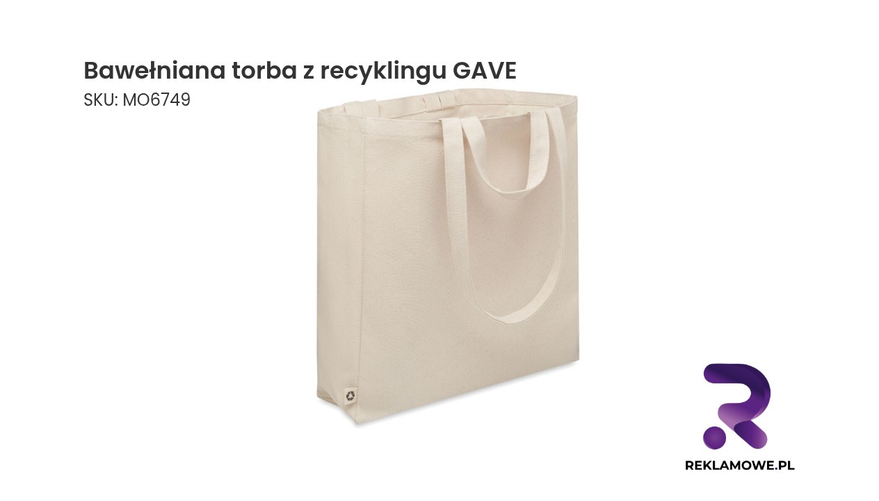 Bawełniana torba z recyklingu GAVE Ekologiczna bawełniana torba z recyklingu marki GAVE
