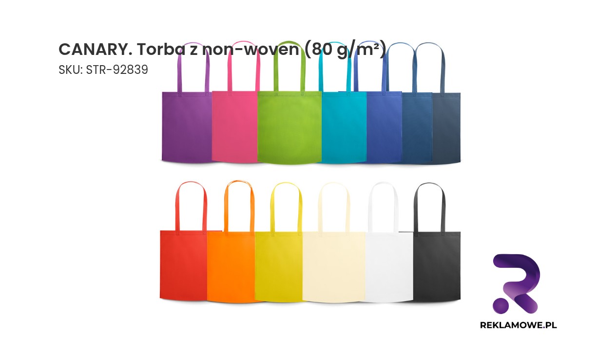 CANARY. Torba z non-woven (80 g/m²) Torba reklamowa CANARY wykonana z materiału non-woven 80 g/m²