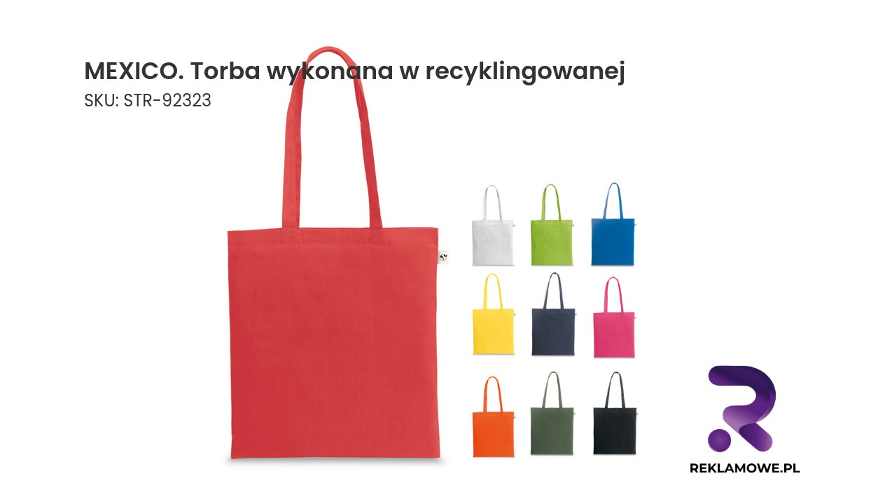 MEXICO. Torba wykonana w recyklingowanej bawełny (70%) i w poliestru (30% rPET) (150 g/m²) MEXICO torba wykonana z materiałów recyklingowanych