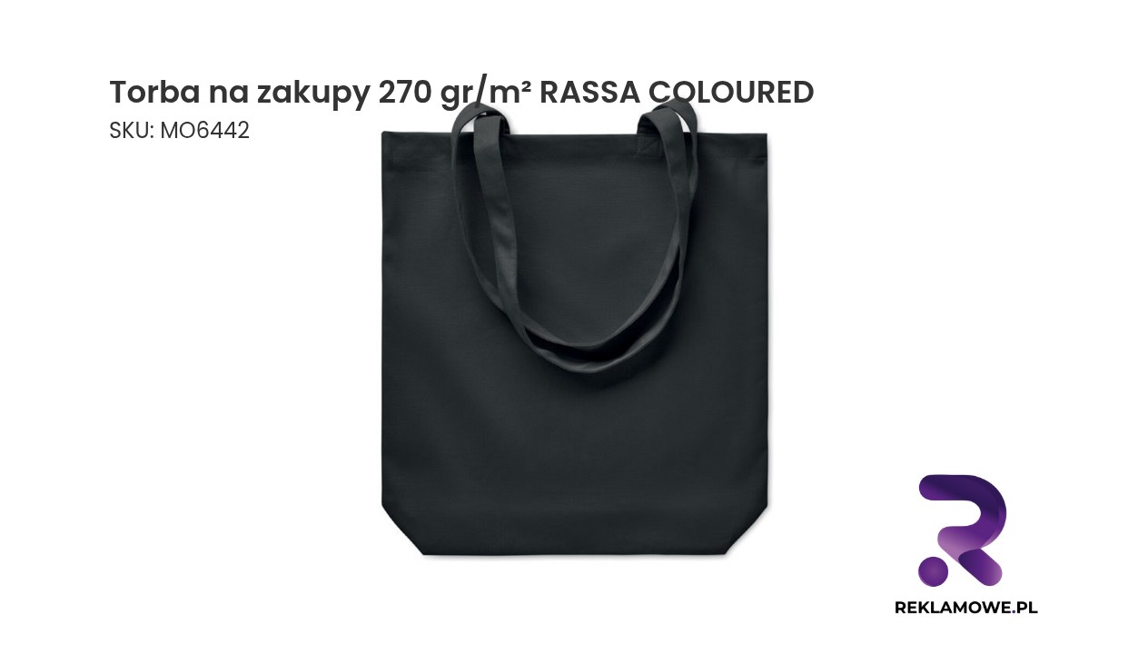 Kolorowa torba na zakupy Rassa o gramaturze 270 gr/m²