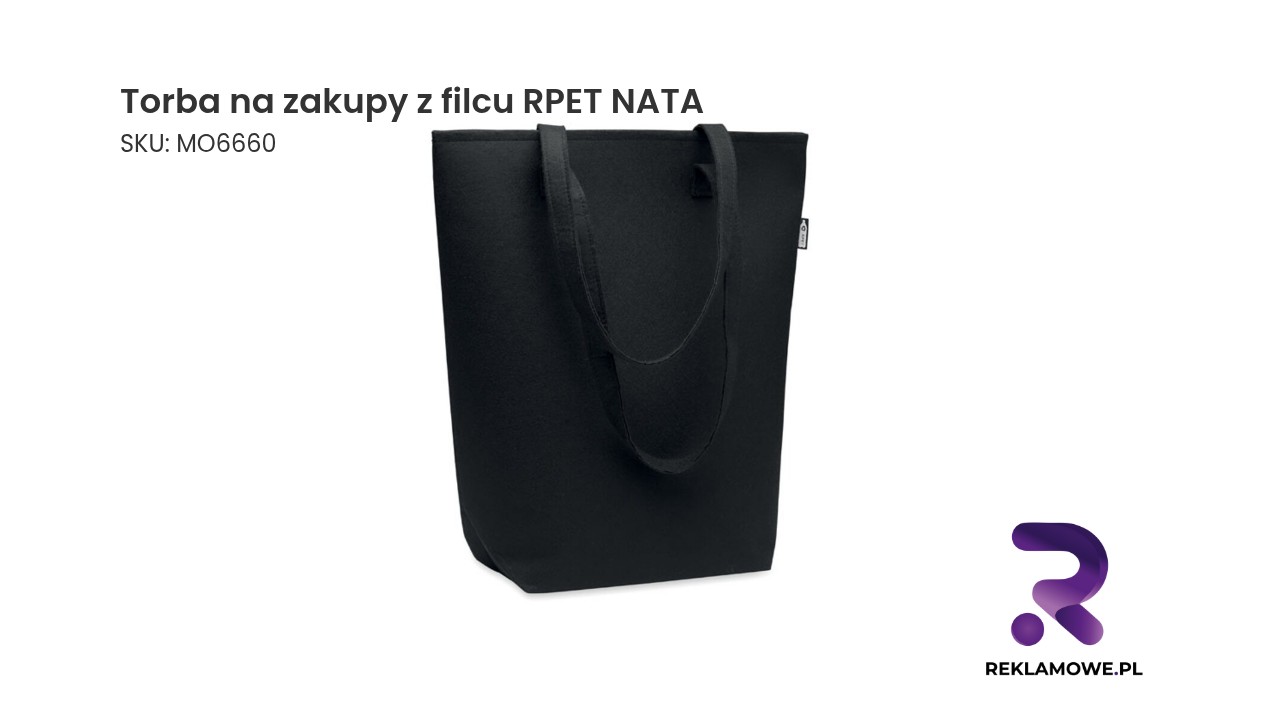 Szara torba na zakupy z filcu RPET marki NATA