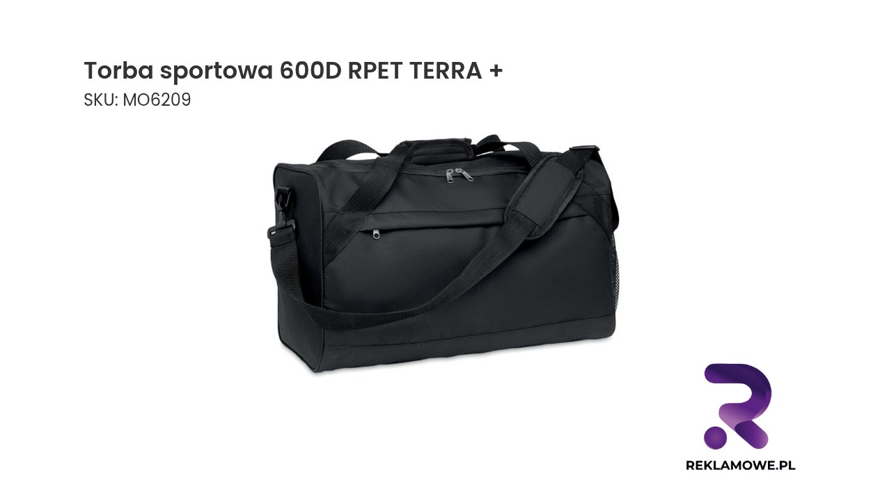 Torba sportowa 600D RPET TERRA+ w kolorze szarym