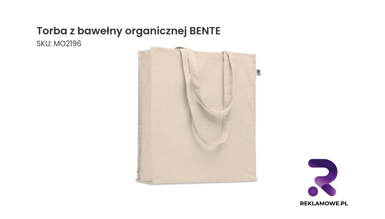 Ekologiczna torba z bawełny organicznej marki BENTE