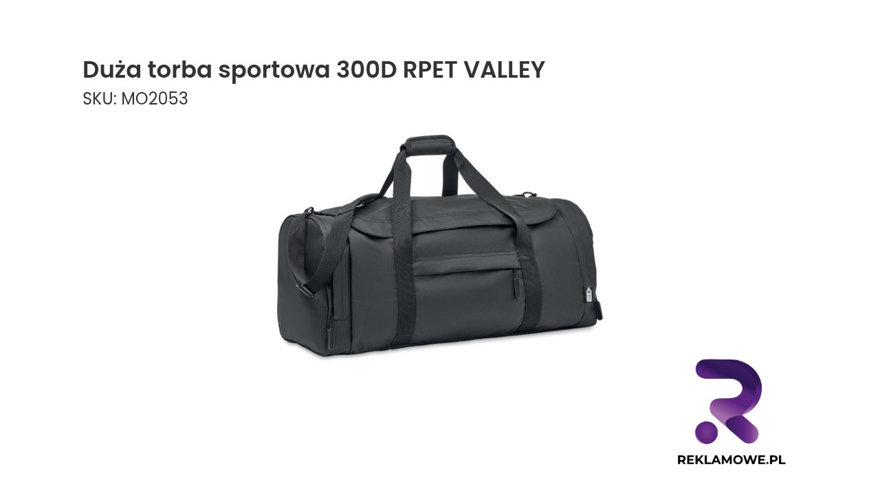 Duża torba sportowa 300D RPET VALLEY w kolorze szarym