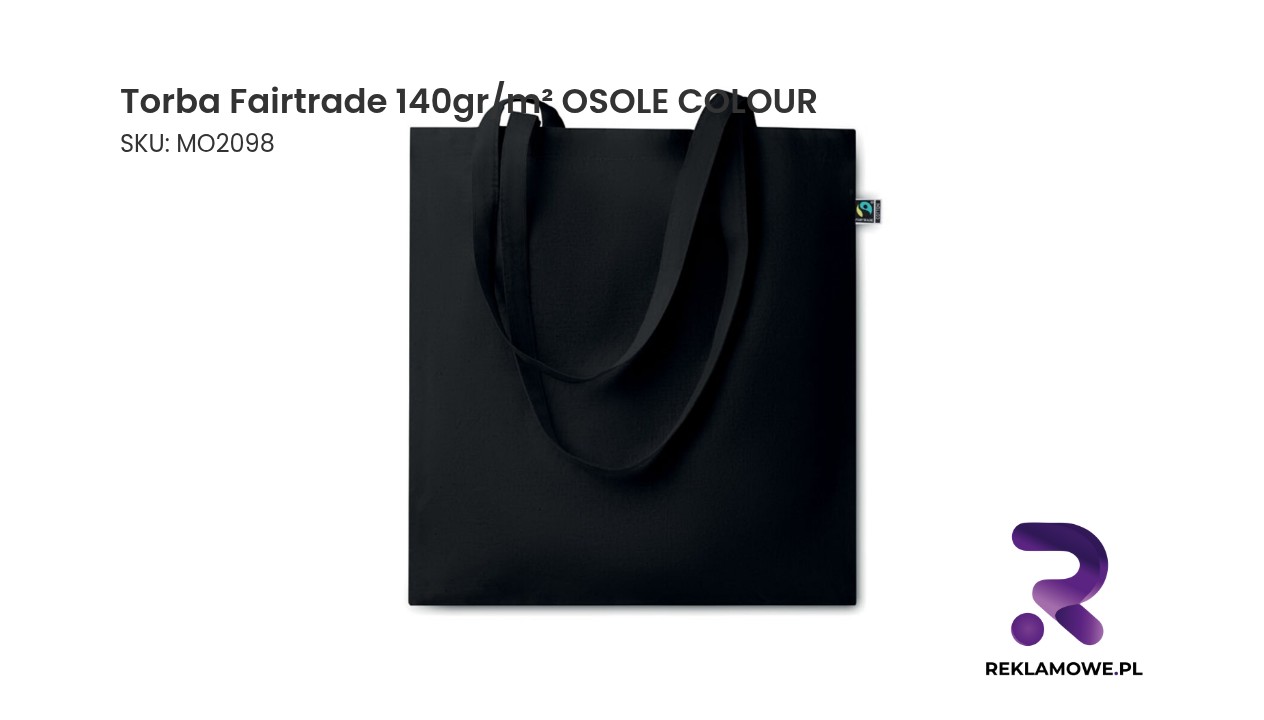 Torba Fairtrade 140 g/m² OSOLE COLOUR - ekologiczna torba bawełniana wielokrotnego użytku